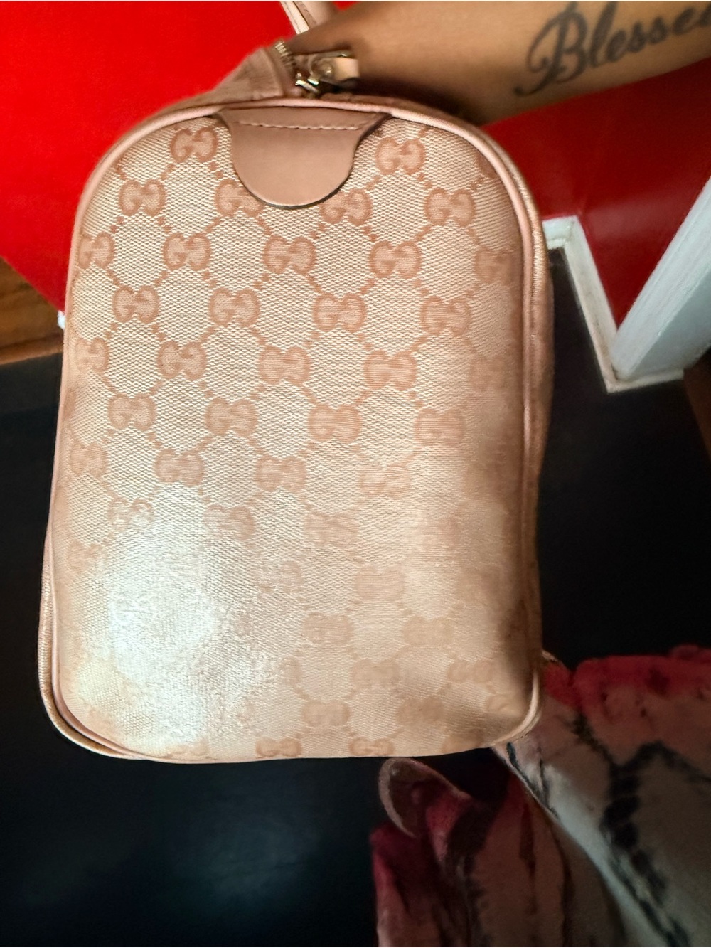 Gucci Blush Pink GG Canvas Top-Handle Satchel - Picture 6 of 12